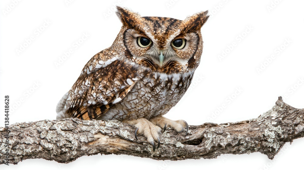 Screech Owl isolated on white background Screech Owl isolated on white background
