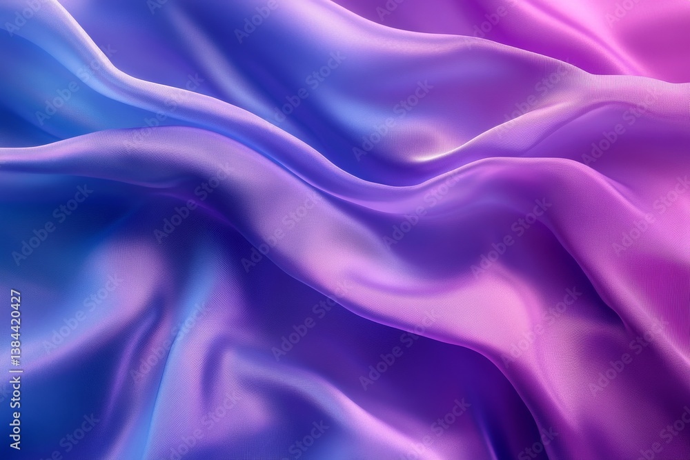 Fototapeta premium Fluid, vibrant silk drapes in a gradient of blue and purple hues