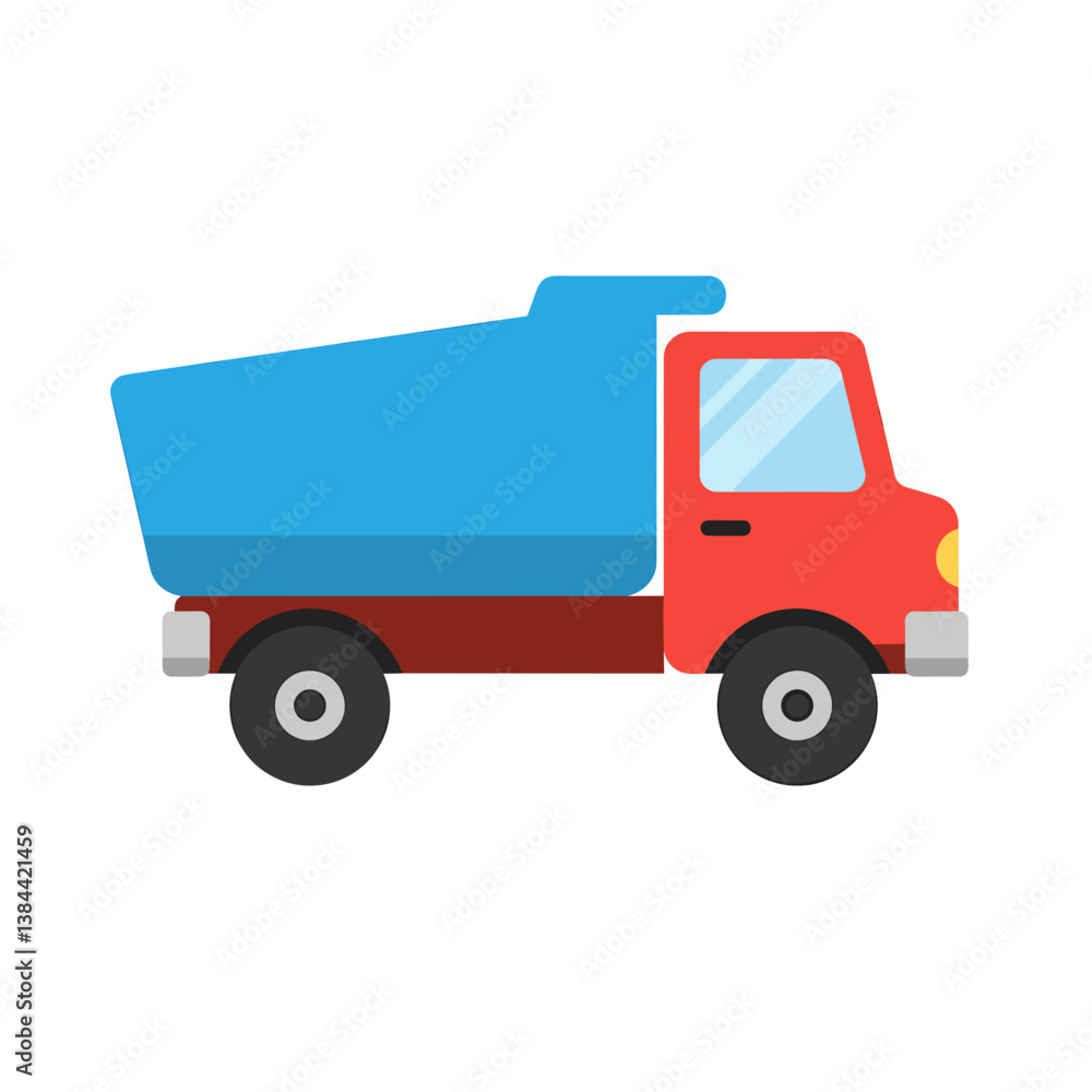 Colorful Dump Truck Illustration Against White Background Colorful Dump Truck Illustration Against White Background