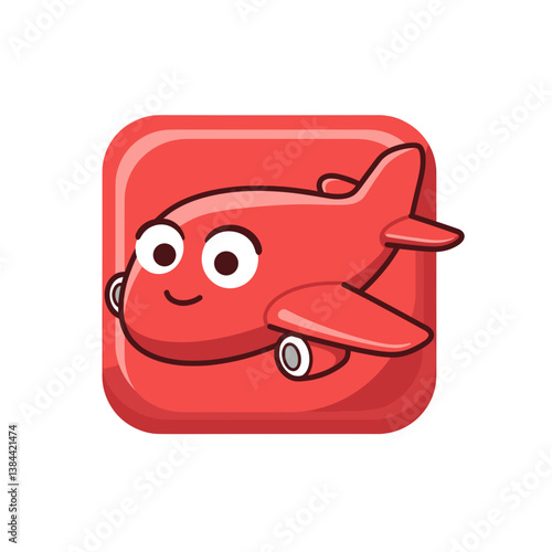 Cute cartoon airplane flying on a colorful background  