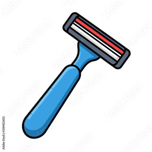 blue razor with red and white stripes  