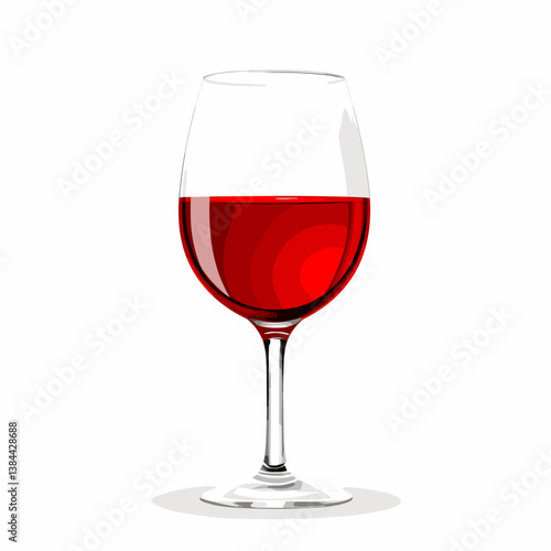 Elegant Red Wine Glass on a Simple Background  