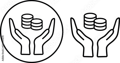 An image of hands holding money. money