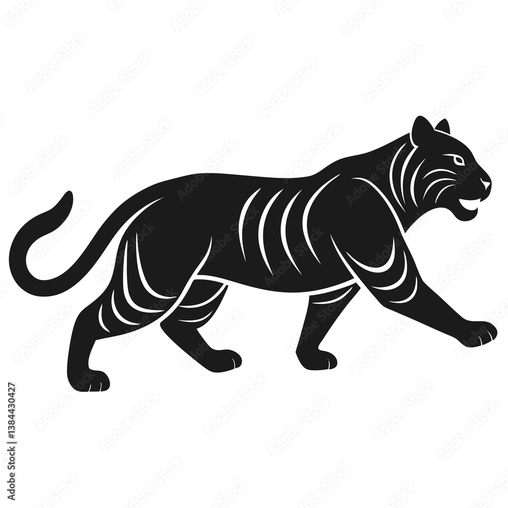 Fototapeta premium Tiger silhouette vector illustration