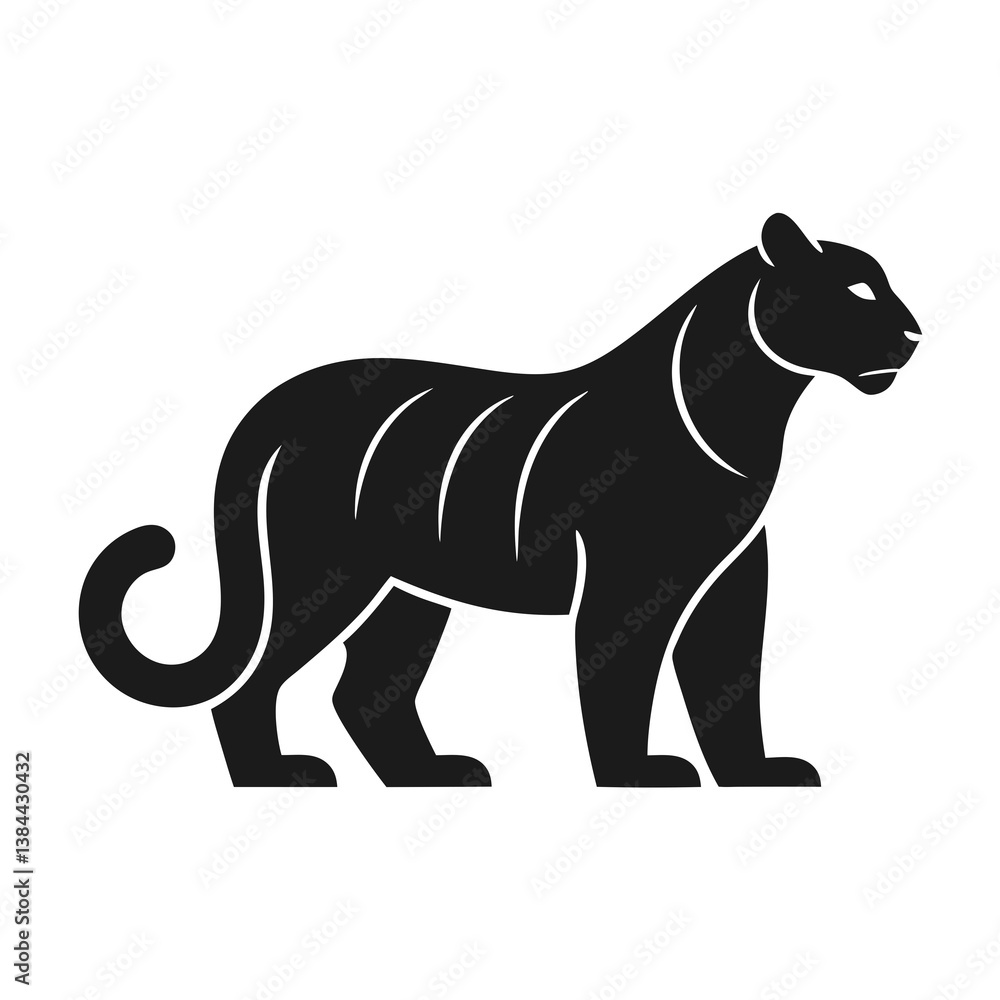 Obraz premium Tiger icon silhouette vector illustration