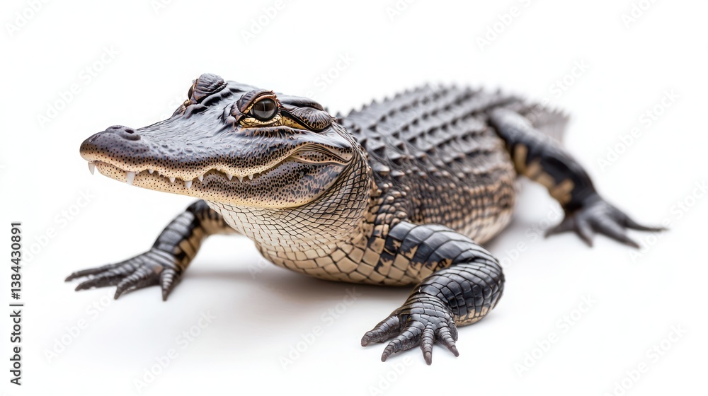 Swamp Alligator isolated on white background Swamp Alligator isolated on white background