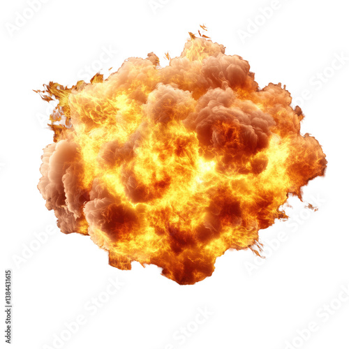 Isolated Fiery Burst on transparent background