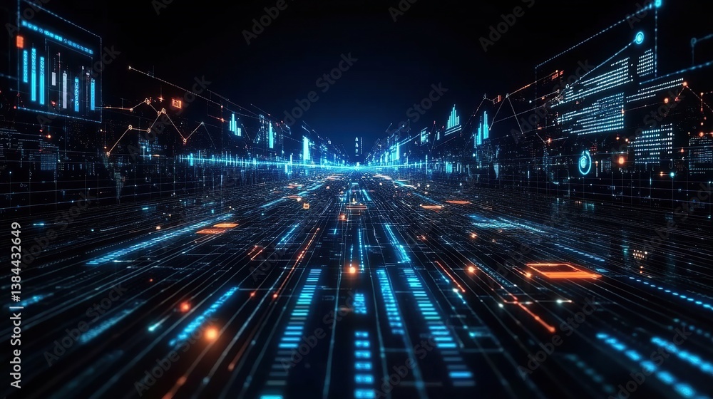 Futuristic data highway Futuristic data highway
