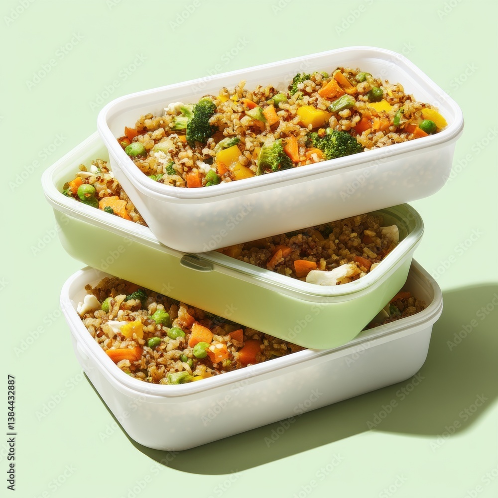 Two containers filled with delicious fresh food placed on a surface ready for enjoyment showcasing healthy eating choices Two containers filled with delicious fresh food placed on a surface ready for enjoyment showcasing healthy eating choices