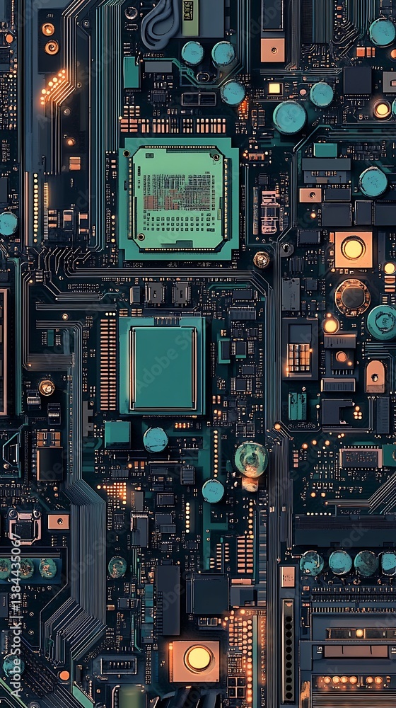 Fototapeta premium A close-up view of a computer circuit board feat