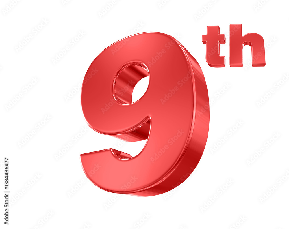 9 Year Anniversary Red Number 9 Year Anniversary Red Number
