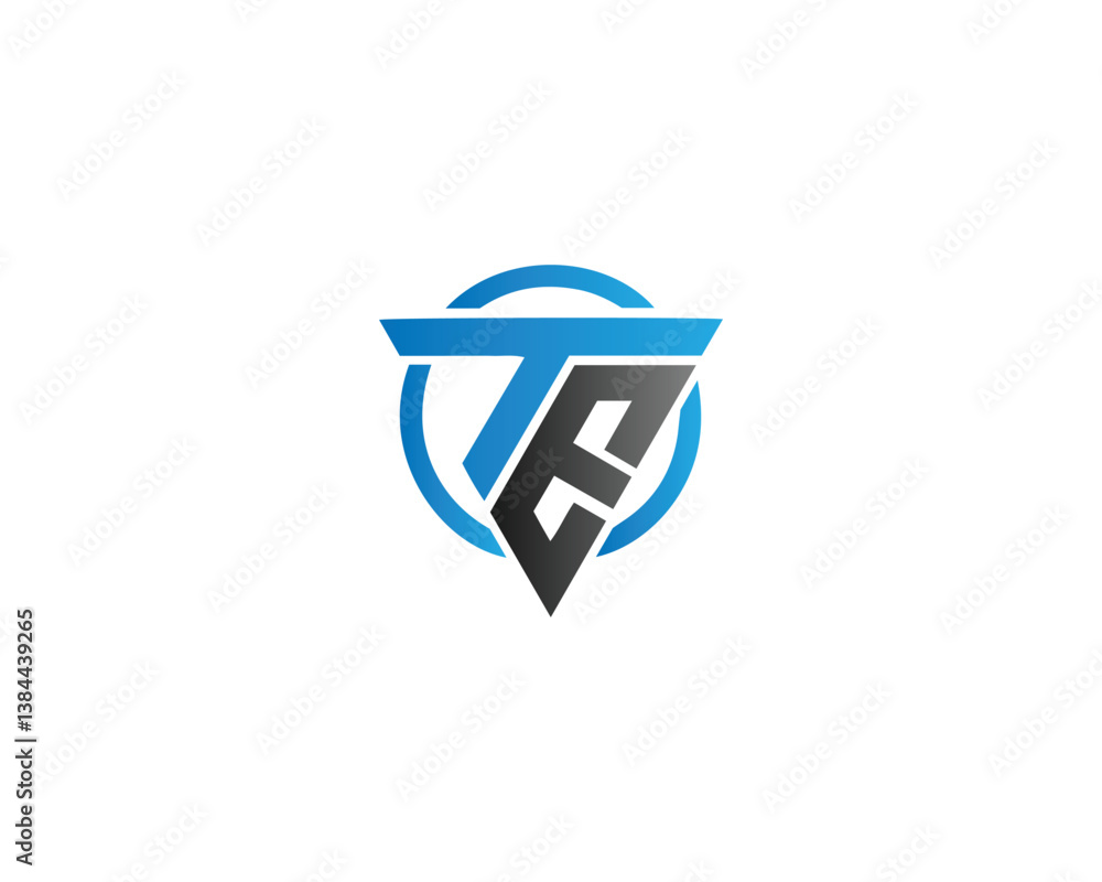 Fototapeta premium Triangle Letter TE Logo Design Minimalist Modern Vector Template.