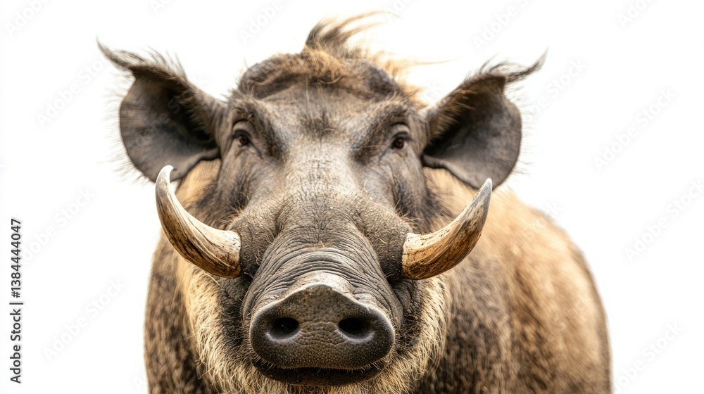 Fototapeta premium Warthog isolated on white background