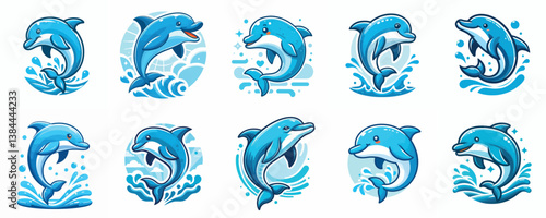 vector of a jumping dolphin