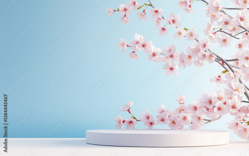 Fresh and natural background of e-commerce product display table Fresh and natural background of e-commerce product display table