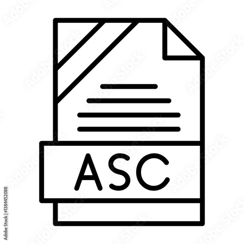 ASC File Format Outline Style Icon