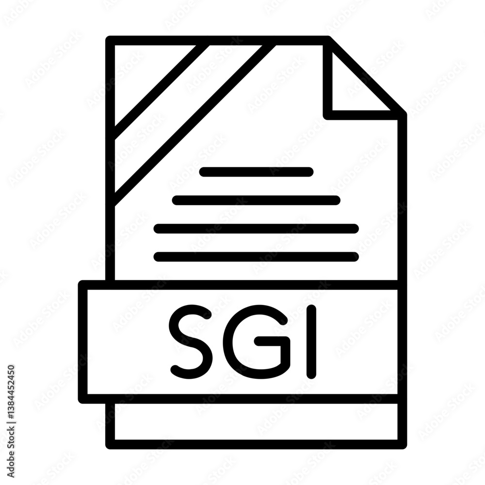 SGI File Format Outline Style Icon SGI File Format Outline Style Icon