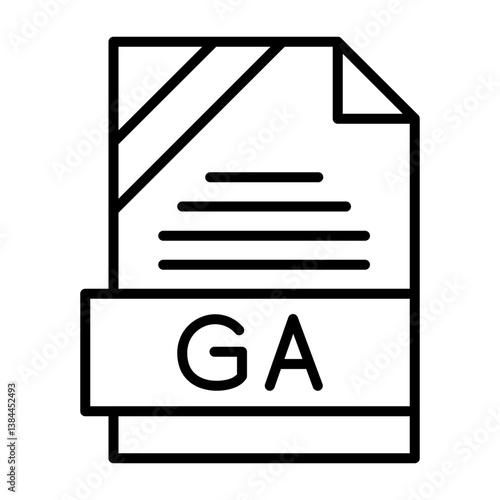 GA File Format Outline Style Icon
