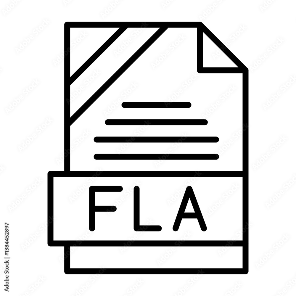 FLR File Format Outline Style Icon FLR File Format Outline Style Icon