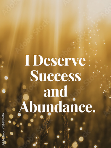 I Deserve Success and Abundance – Gold Light Poster