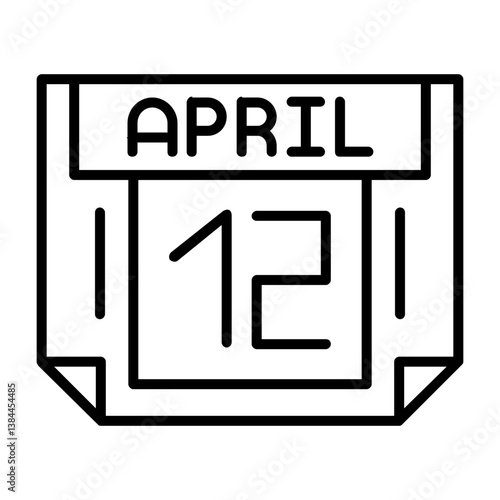12 April Outline Style Icon