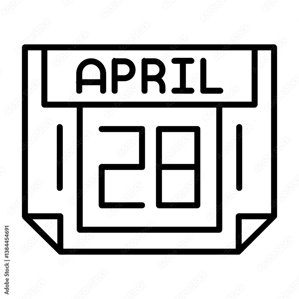 28 April Outline Style Icon 28 April Outline Style Icon