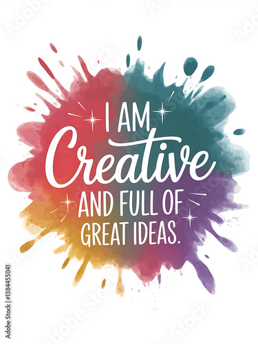 I Am Creative and Full of Great Ideas – Splash Quote
