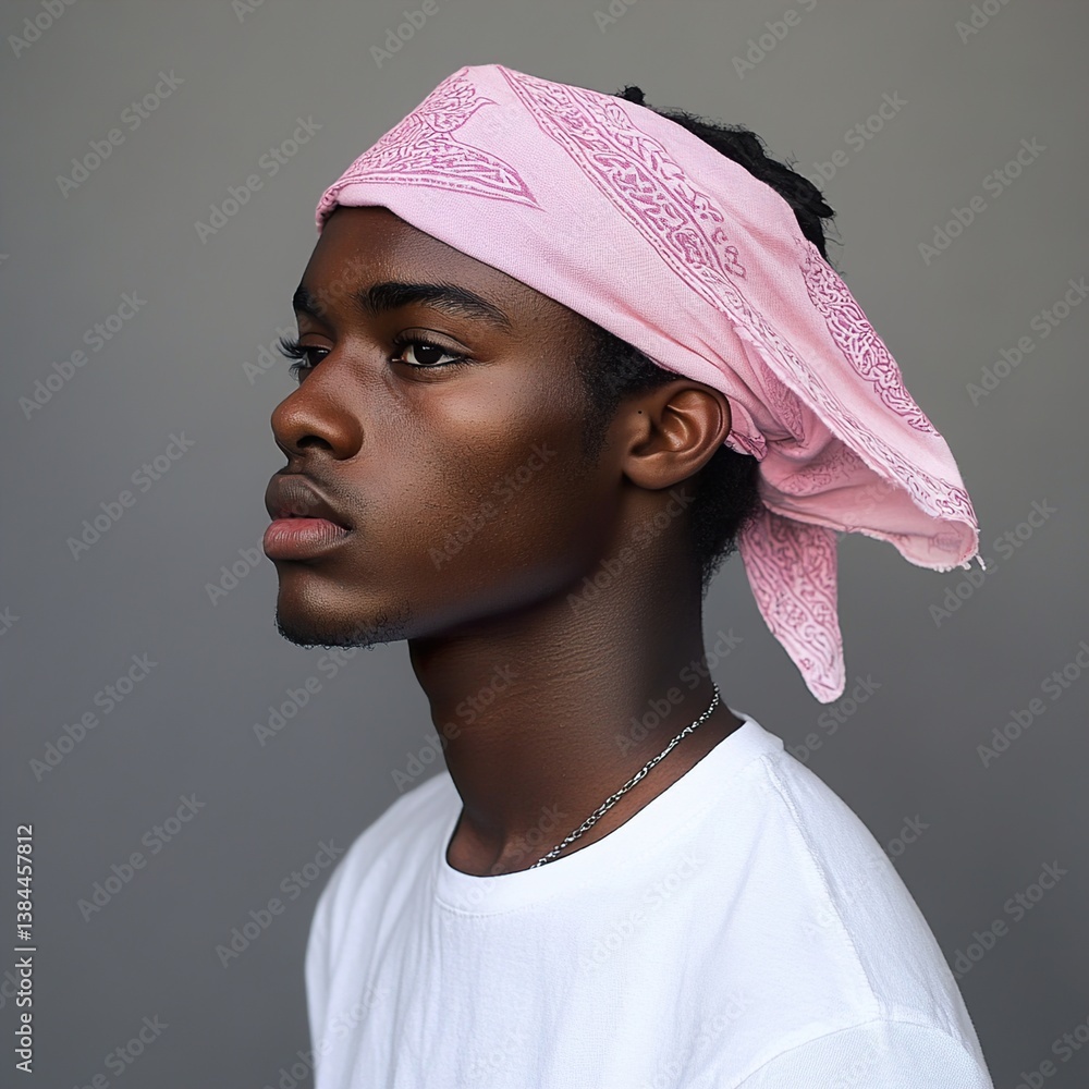 Portrait of a Young Man in a Pink Bandana Portrait of a Young Man in a Pink Bandana