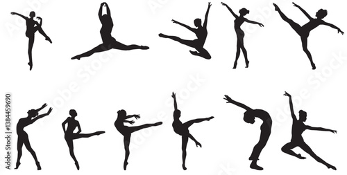 set of gymnast silhouette collection. 