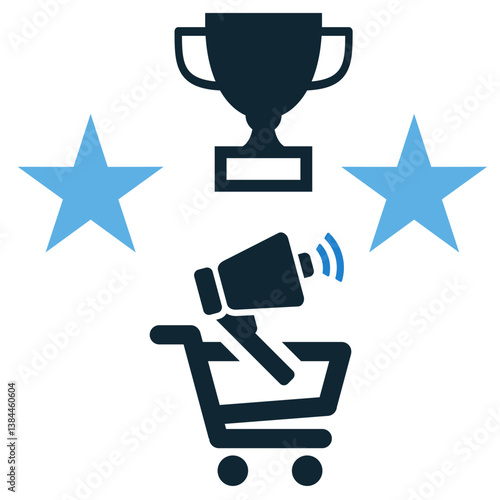 Marketing success icon vector. Symbol for achievement, growth, and winning strategies. Ideal for business goals, campaigns, and promotional materials.