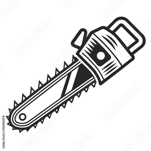 Bold Black Chainsaw for Timber and Forest Work