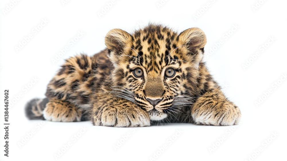 Obraz premium Amur Leopard isolated on white background