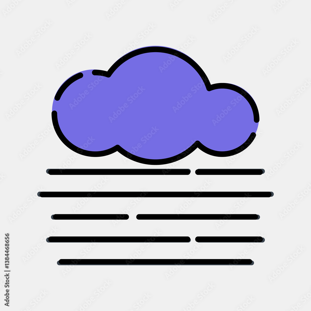 Icon fog. Weather elements symbol. Icons in filled line style. Good for prints, web, smartphone app, posters, infographics, logo, sign, etc. Icon fog. Weather elements symbol. Icons in filled line style. Good for prints, web, smartphone app, posters, infographics, logo, sign, etc.