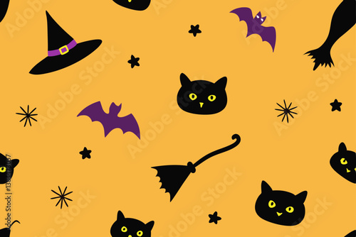 Halloween seamless pattern with pumpkin