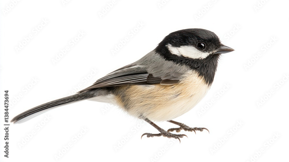Naklejka premium Black-capped Chickadee isolated on white background