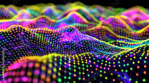 Abstract colorful digital image creating a mesmerizing visual experience through innovative holographic technology