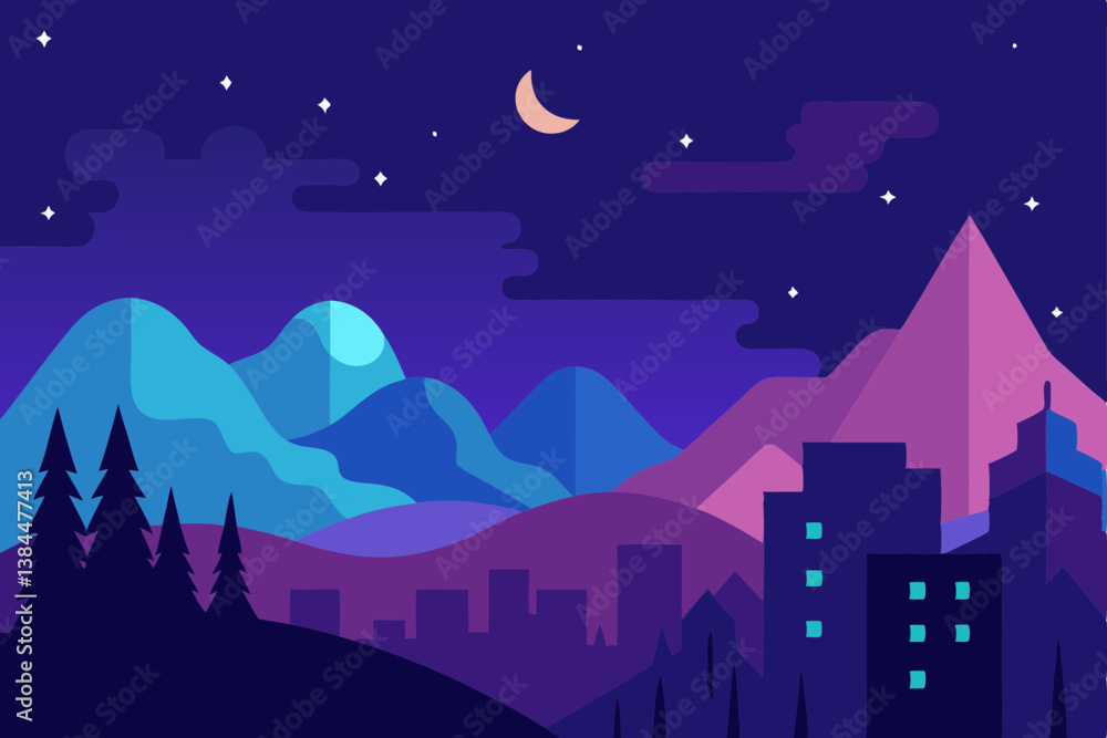 Fototapeta premium winter landscape with mountains