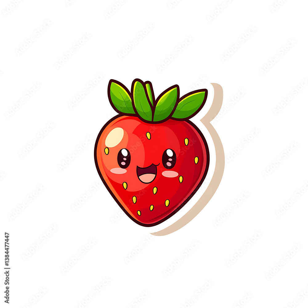 Obraz premium smiling strawberry cartoon icon