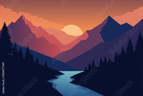 sunrise in the mountains