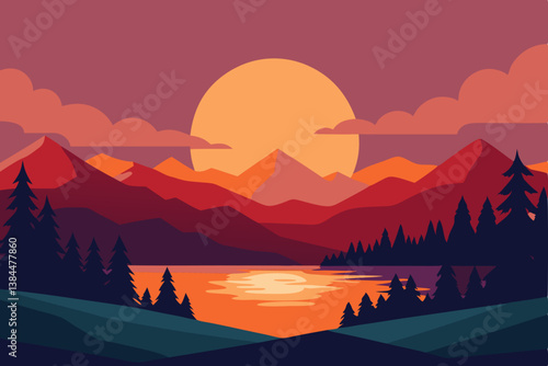 sunset over the mountains