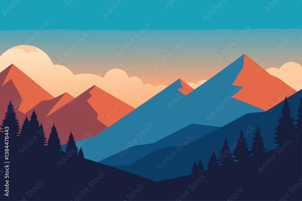 Naklejka premium mountains in the mountains