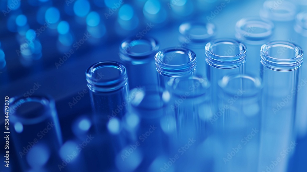 Vials of antibiotics on conveyor,light blue shades,copy space,biomedical industry concept. Vials of antibiotics on conveyor,light blue shades,copy space,biomedical industry concept.