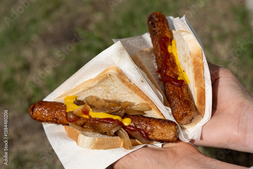 Obraz na płótnie Sausage Sizzle BBQ in Australia w salonie