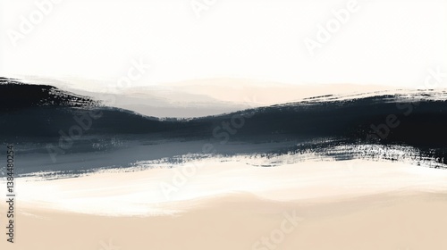 Abstract Landscape in Muted Tones: Serene Brushstrokes