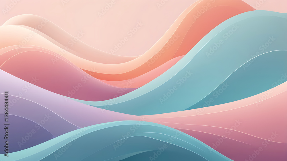 Minimalist Abstract Wavy Background with Soft Flowing Curves Minimalist Abstract Wavy Background with Soft Flowing Curves