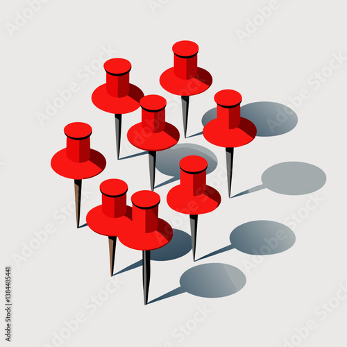 red push pin isolated