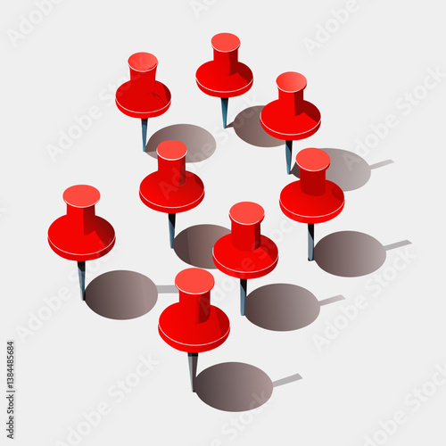 red push pins