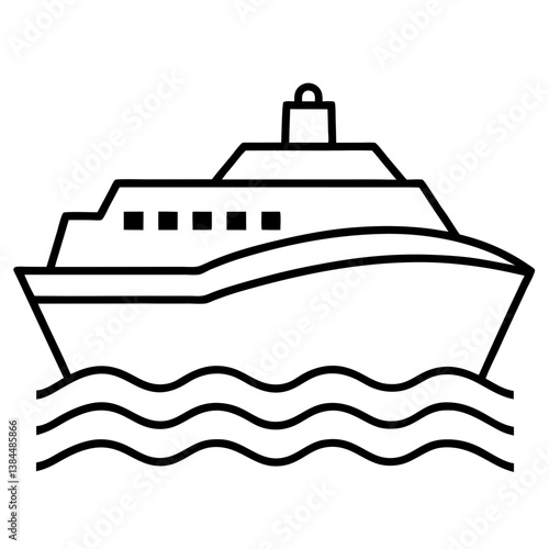 vector illustration of a cruise ship