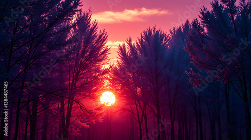 sunset in the mountains