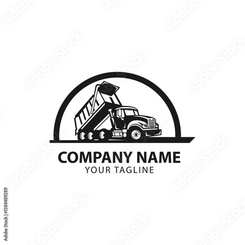 Dump Truck Company. Trucking Logo Template Vector. Ready made logo template set vector isolated